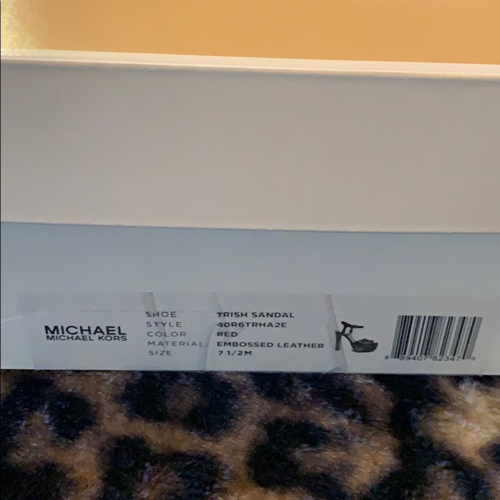 MICHAEL Michael Kors Red Snakeskin Platform Sandals - Picture 9 of 10